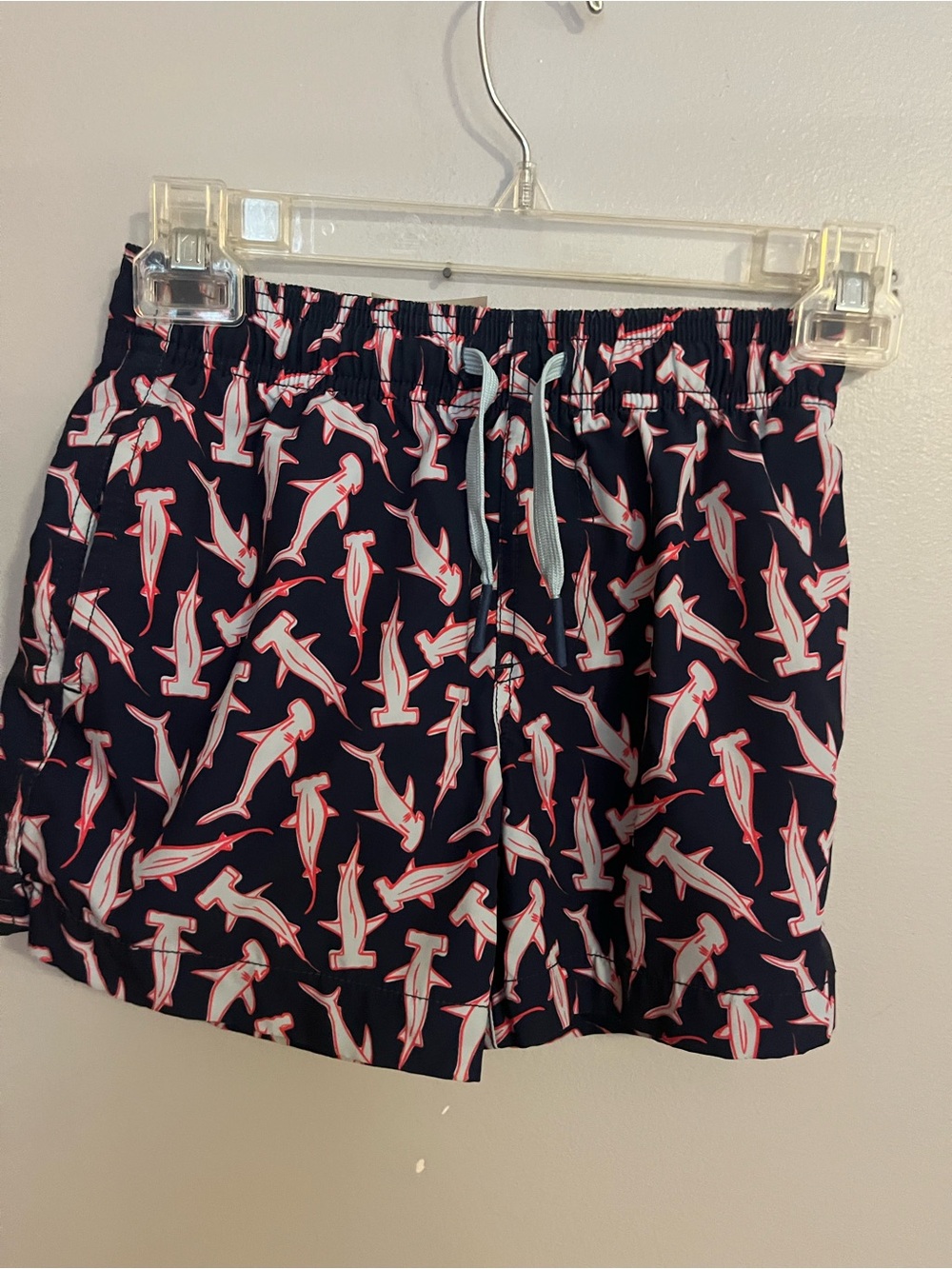 Southern Tide Boys Nailed It Hammerhead Shark Print Swim Trunk in Dress Blue